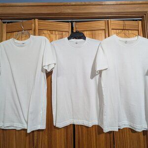 Uniqlo Basic White Crewneck (Small) (x2)